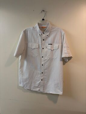 Field & Stream Short-Sleeve Button-Down Shirt in cream L
